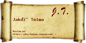 Jakó Telma névjegykártya